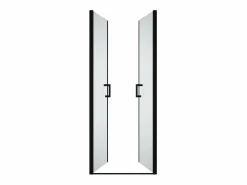 Shower & Design Puerta de ducha batiente mate, 80 x 195 x 1.92 cm, cristal y metal, SARASOTA