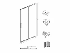 Shower & Design Puerta de ducha corredera mate estilo industrial, 140 x 195 cm, TORONI