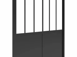 Shower & Design Puerta de ducha corredera negra estilo atelier, mampara de ducha, 120 x 195 cm, URBANIK