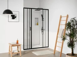 Shower & Design Puerta de ducha corredera doble de metal - Antical - 140 x 195 cm - BAVIODA
