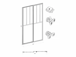 Shower & Design Puerta de ducha corredera mate estilo taller, 140 x 195 cm, URBANIK