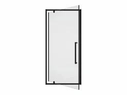 Shower & Design Puerta de ducha pivotante mate estilo industrial, cristal templado, 80 x 195 cm TAMRI