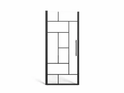 Clearance Puerta de ducha pivotante de metal mate - Cristal antical - 80 x 195 cm - FIORENI Mampara De Ducha