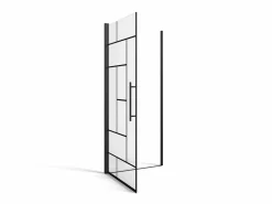 Clearance Puerta de ducha pivotante de metal mate - Cristal antical - 80 x 195 cm - FIORENI Mampara De Ducha