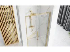 Clearance Rea Puerta De Ducha Rapid Slide 110 Brush Gold Dorado