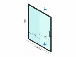 Rea Puerta De Ducha Rapid Slide 140 Black
