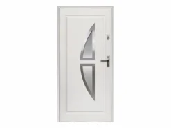 Hot Vente-unique Puerta de entrada COVAS de acero y acero inoxidable con acristalamiento, Al. 207 x An. 100 cm, color , apertura a la izquierda Blanco