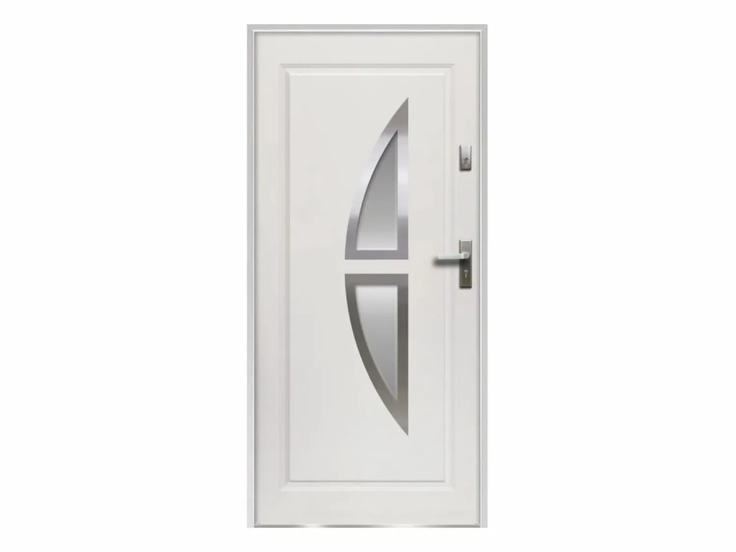Hot Vente-unique Puerta de entrada COVAS de acero y acero inoxidable con acristalamiento, Al. 207 x An. 100 cm, color , apertura a la izquierda Blanco