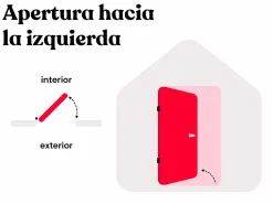 Hot Vente-unique Puerta de entrada COVAS de acero y acero inoxidable con acristalamiento, Al. 207 x An. 100 cm, color , apertura a la izquierda Blanco