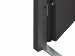 Outlet Vente-unique Puerta de entrada de acero macizo e inoxidable Alt.207 x An. 100 cm antracita Apertura izquierda - LUSADA Gris antracita