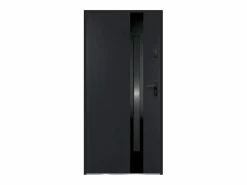 Sale Puerta de entrada de acero macizo inoxidable Alt. 207 x L100 cm antracita ahumado apertura izquierda BRAGA Puerta De Entrada