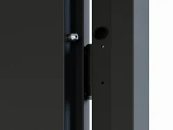 Best Vente-unique Puerta de entrada de acero Alt. 207 x L100 cm - Negro y madera - apertura derecha - MABENA Color natural claro