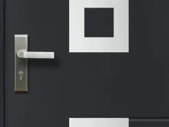 Sale Puerta de entrada de acero con detalles en acero inoxidable, Al. 207 x An. 100 cm, antracita, apertura a la derecha, TIFANA Puerta De Entrada