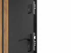 Vente-unique Puerta de entrada de acero Alt. 207 x L100 cm - y madera - apertura izquierda - COBRITA
