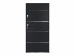 Hot Vente-unique Puerta de entrada de acero y inox Alt. 207 x Ancho 100 cm antracita - se abre hacia la derecha NAXARA Gris antracita