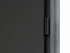 Vente-unique Puerta de entrada de acero Alt. 207 x L100 cm - Negro y madera - apertura a la izquierda - MABENA
