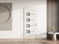 Hot Vente-unique Puerta de entrada de aluminio Alt. 218 x L96 cm antracita - apertura hacia la derecha - AMARES Gris antracita