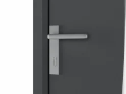 New Vente-unique Puerta de entrada de aluminio Alt. 218 x L96 cm antracita - apertura derecha - DATELO Gris antracita