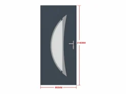 New Vente-unique Puerta de entrada de aluminio Alt. 218 x L96 cm antracita - apertura derecha - DATELO Gris antracita