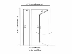 Online Puerta de entrada de madera esmaltada Tiercee Vauban Al 215 x L 130 p. derecha + Mango Y Cañón (ref 010403RFP) Tabla Dimensiones sin manilla Puerta De Entrada
