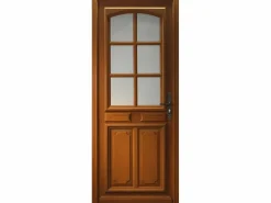 Clearance GD Menuiseries Puerta de Entrada de Madera Exo Modelo 'Marine' 215X80 Puerta Izquierda sin manilla Marru00f3n