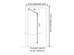 Clearance GD Menuiseries Puerta de Entrada de Madera Exo Modelo 'Marine' 215X80 Puerta Izquierda sin manilla Marru00f3n