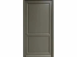 GD Menuiseries Puerta de Entrada de Madera Maciza, Elixir, Verde RAL7002, Al.215xl.90 p. tabla de dimensiones correctas sin manilla Color natural claro
