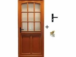 GD Menuiseries Puerta de entrada de madera 'Alena' 215X80 batiente recta Se vende con manilla y cerradura sin manilla