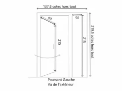 Outlet Puerta de Entrada Escalonada Modelo 'Vauban' Dimensión 215 X 130 Empuje Izquierdo (Dimensiones de la Tabla) sin manilla Puerta De Entrada