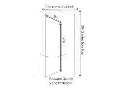 Discount Puerta de entrada Madera vítrea, Sandro gris RAL7016, H,200xl,90 p, izquierda Cote Tableau sin manilla Puerta De Entrada