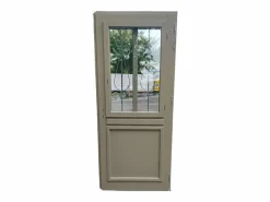 Sale GD Menuiseries Puerta de entrada Madera vítrea, Baptiste Vert Ral 7002, H,215xl,90 p, izquierda Dimensiones Cuadro sin manilla Gris