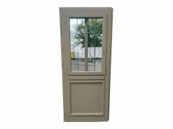 GD Menuiseries Puerta de entrada Madera vítrea, Baptiste Vert Ral 7002, H,215xl,90 p, derecha Dimensiones Cuadro sin manilla