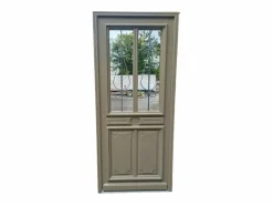 Clearance Puerta de entrada Madera vítrea, Baptiste Vert Ral 7002, H,200xl,90 p, derecha Dimensiones Cuadro sin manilla Puerta De Entrada