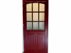 GD Menuiseries Puerta de entrada Madera vítrea, Alize RAL 3004, H,215xl,90 p, derecha + Mango y Manilla (010723NO) Dimensiones Cuadro sin manilla