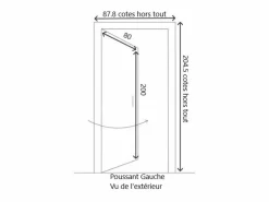 GD Menuiseries Puerta de Entrada Modelo Vauban - 200 X 80 Empuje Izquierdo (Dimensiones de la Tabla) sin manilla