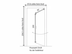 Online Puerta de Entrada Modelo 'Carole' 215X90 Empujando a la Derecha (Dimensiones de la Mesa) sin manilla Puerta De Entrada