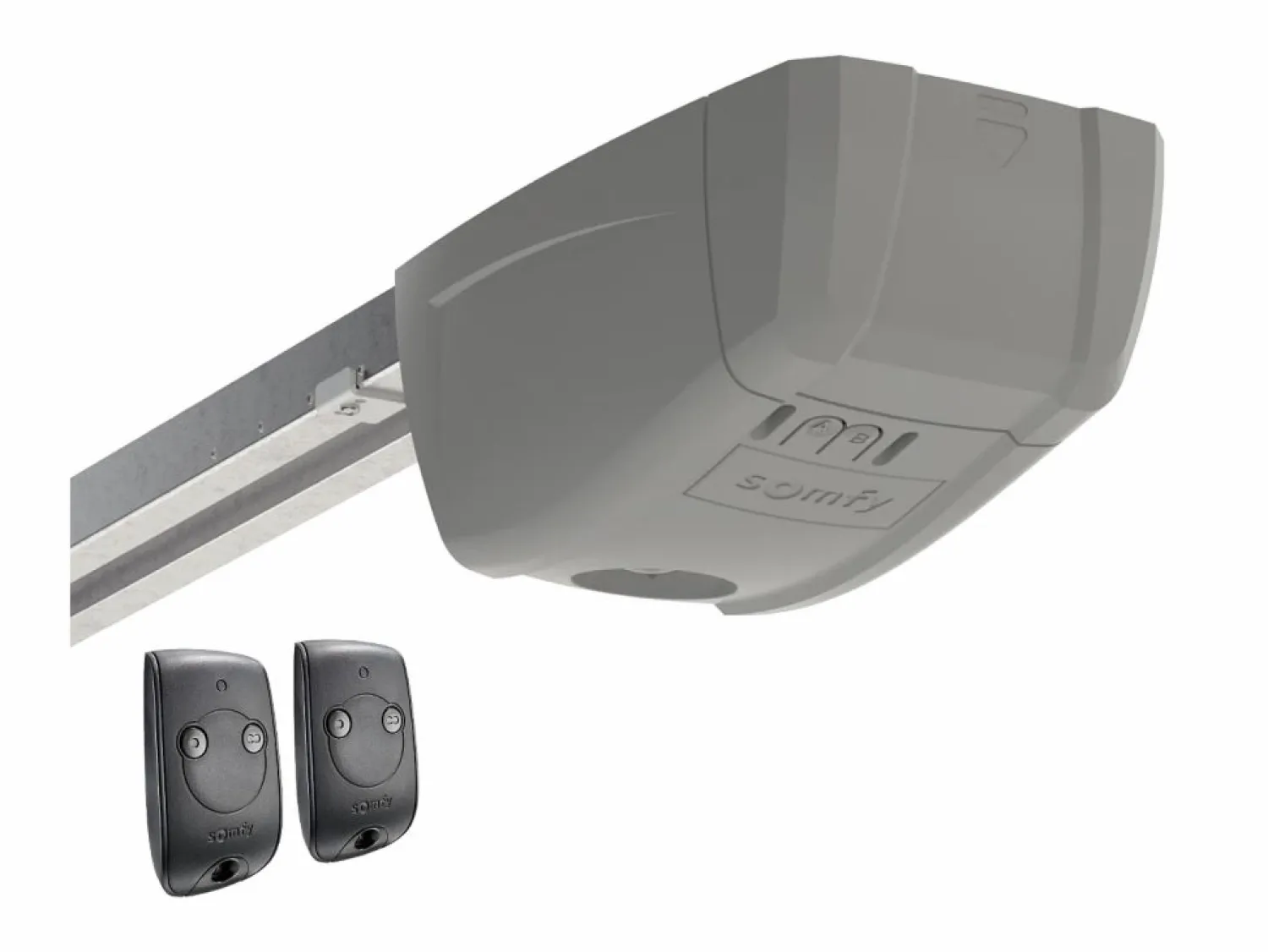 Outlet Somfy Puerta de garaje seccional con motor efecto madera blanca PRIETA Blanco