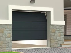Somfy Puerta de garaje seccional con motor efecto ranurado antracita NORIA