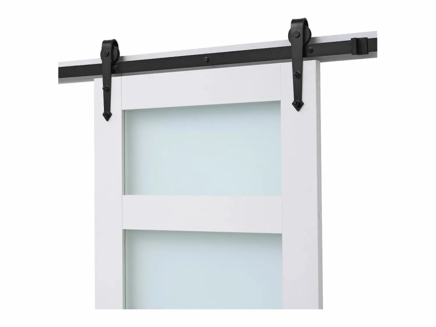 Puerta de Granero Corrediza SucceBuy, 76.2 x 213.4 cm, de Panel de MDF, Kit de Puerta Corrediza con Kit de Herrajes, Superficie de PVC Impermeable