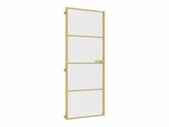 Puerta de interior dorada vidrio templado y aluminio 83x201,5cm ES393696