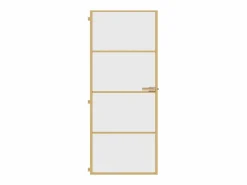 Puerta de interior dorada vidrio templado y aluminio 83x201,5cm ES393696