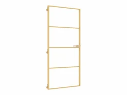 Hot Puerta de interior dorada vidrio templado y aluminio 93x201,5cm ES843127 Negro