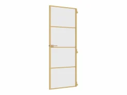 Puerta de interior dorada vidrio templado y aluminio 76x201,5cm ES620626