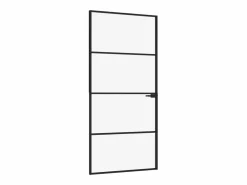 Puerta de interior vidrio templado y aluminio 93x201,5 cm ES475185