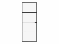 Clearance Puerta de interior vidrio templado y aluminio 76x201,5 cm ES108406 Negro