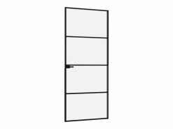 Clearance Puerta de interior vidrio templado y aluminio 76x201,5 cm ES108406 Negro