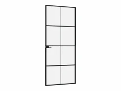 Discount Puerta de interior vidrio templado y aluminio 83x201,5 cm ES660905 Negro