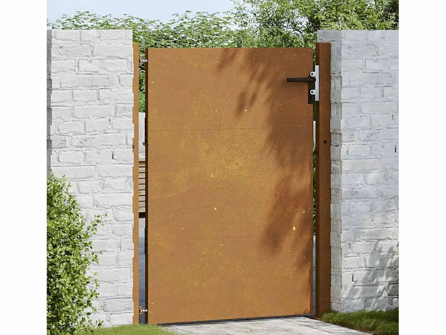 Hot Puerta de jardín de acero corten de 105 x 155 cm. Marru00f3n