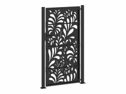 Puerta de jardín negra 105x180 cm diseño ondulado de acero