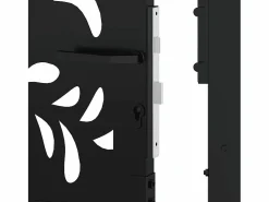 Puerta de jardín negra 105x180 cm diseño ondulado de acero